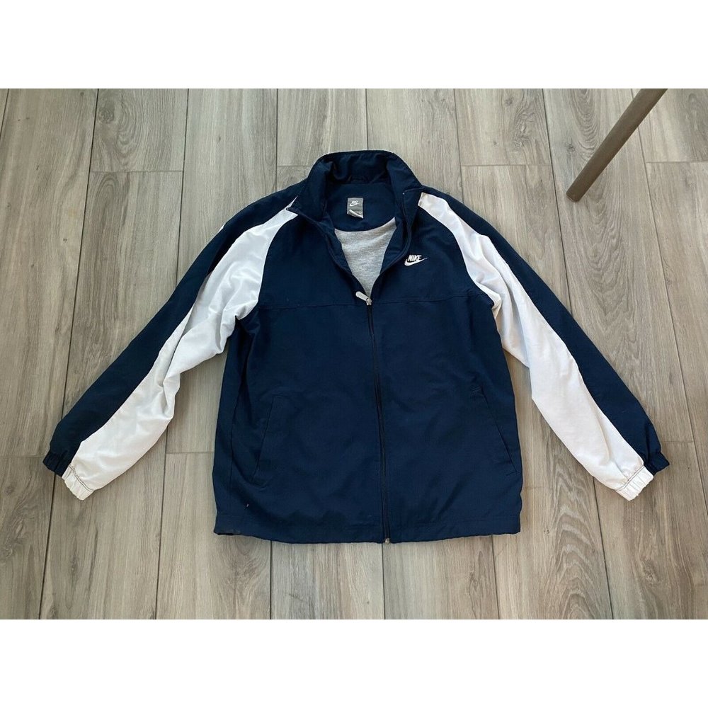 Vintage Nike Zip Up Navy Blue/ White Men’s  Large
